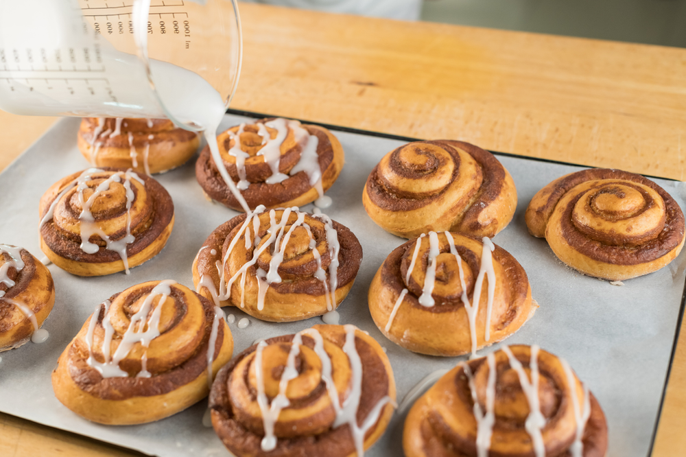 Decoración de cinammon roll o rollos de canela