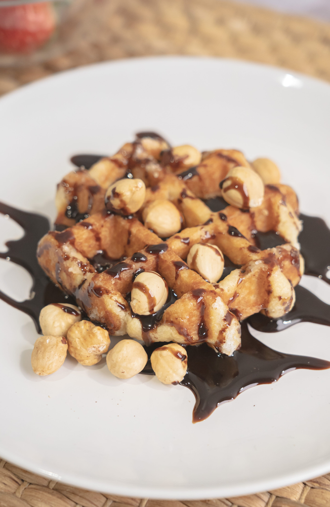 Gofre de chocolate con avellana