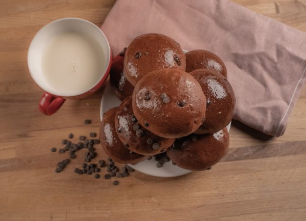 Brioches de chocolate caseros