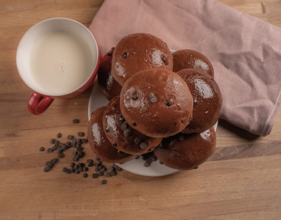 Brioches de chocolate caseros