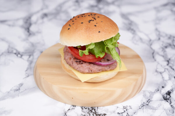 Hamburguesa con pan brioche